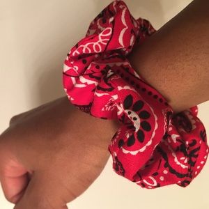 Red Bandana Scrunchies